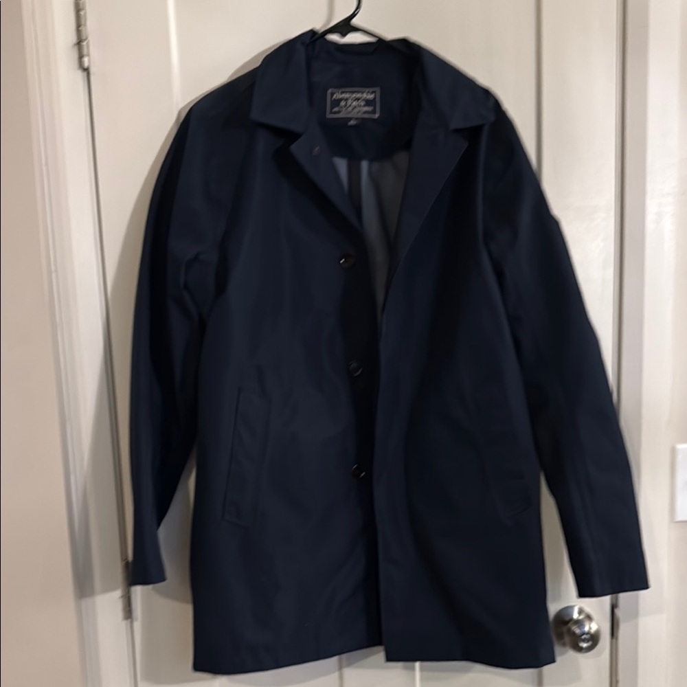 Abercrombie & Fitch Men's Navy Rain Jacket